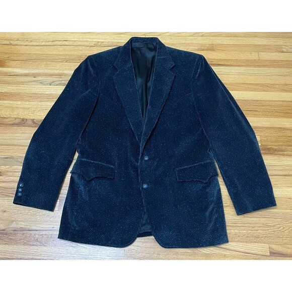 Circle S Dallas Texas Blazer Sport Coat Men's 42R Blue Corduroy Western Cowboy